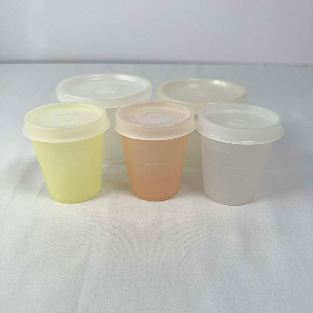 Vintage Tupperware Small Container Lot of 5 With Lids Retro Kitchen